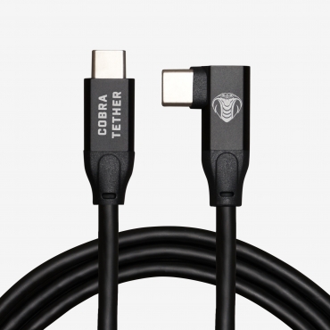CobraTether USB-C Cable 4,8m Straight to 90° Black