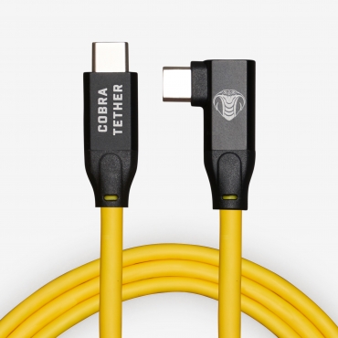 CobraTether USB-C Cable 4,8m Straight to 90° Yellow