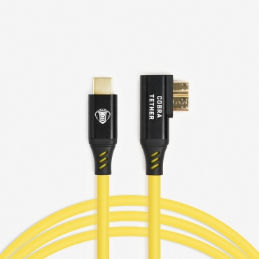 CobraTether USB-C - USB-Micro-B Cable 4,8m Straight to 90° Yellow