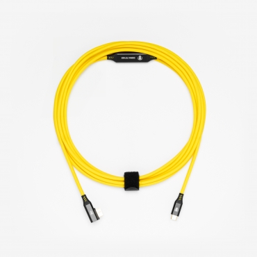 CobraTether USB-C - USB-Micro-B Cable 4,8m Straight to 90° Yellow