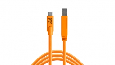 TetherPro USB-C / 3.0 Male B 4.6m Orange