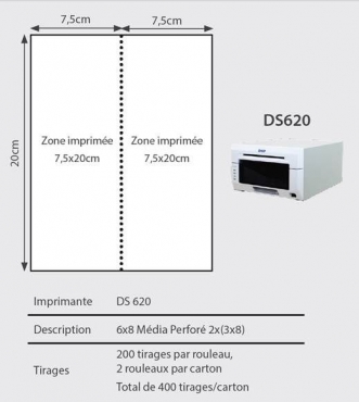 DNP Médias 15 x 20 cm, perforé pour DS620