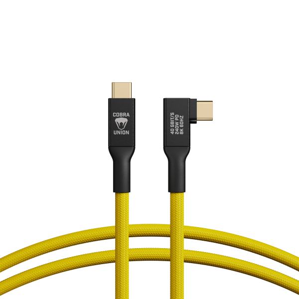 CobraUnion USB-C Cable 40G 1,2m Yellow Angled