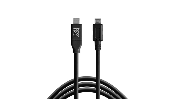 TetherPro USB-C / 2.0 Micro-B 5-PIN 4.6m Black