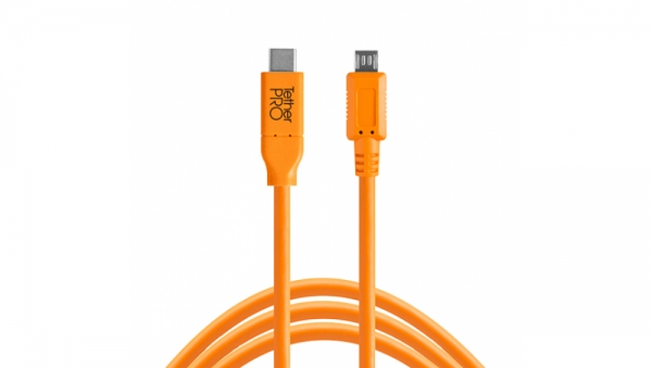 TetherPro USB-C / 2.0 Micro-B 5-PIN 4.6m Orange