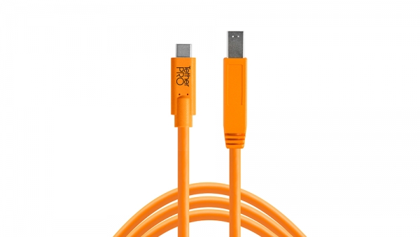 TetherPro USB-C / 3.0 Male B 4.6m Orange