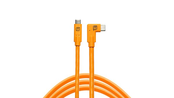TetherPro USB-C / USB-C 4.6m Right Angle Orange